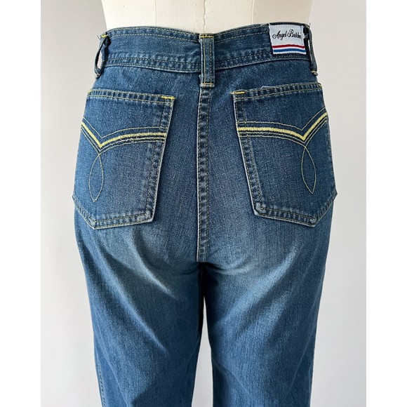 VTG 1980s Angel Britches Blue Cotton Denim High Rise Slim Straight Leg Jeans W25 - Picture 6 of 10